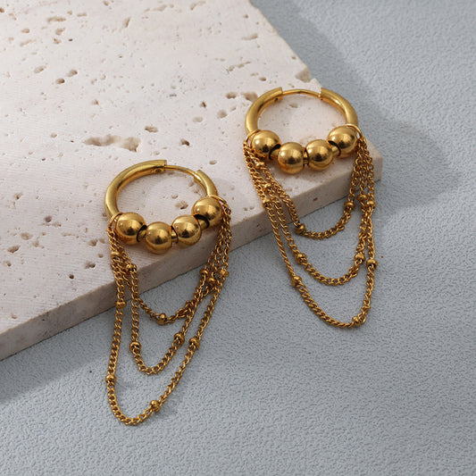 Multichain Tassel Earrings (18K Gold Plated)