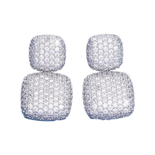 Micro-inlaid Diamond Stud Earrings