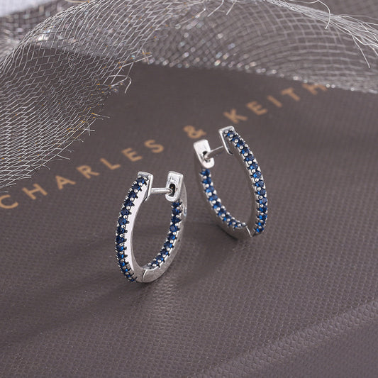 Small Hoop Group Zircon Earrings (S925 Sterling Silver)
