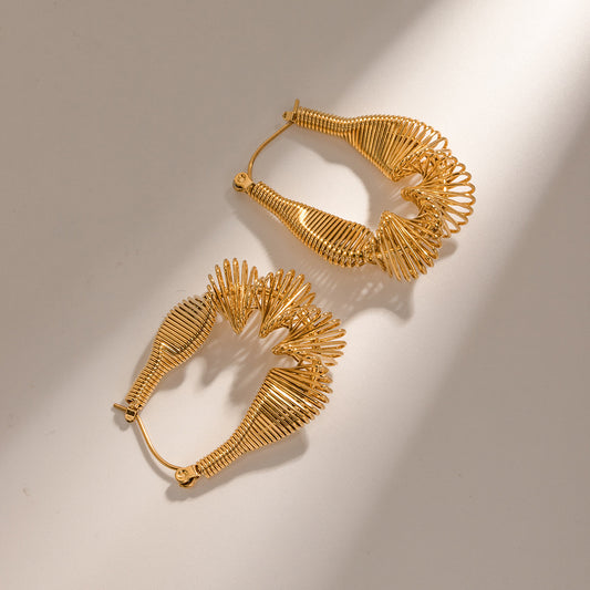 Wire Twiested Earrings (18K Gold Plated)