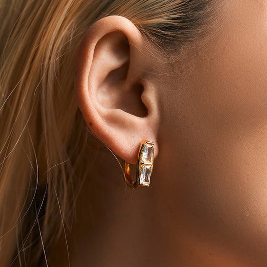 Square Diamond Vintage Earrings