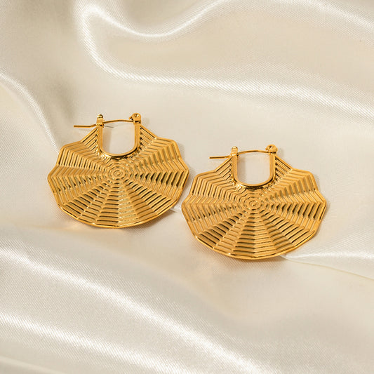 Fan-shaped Lace Earrings (18K Gold Plated)