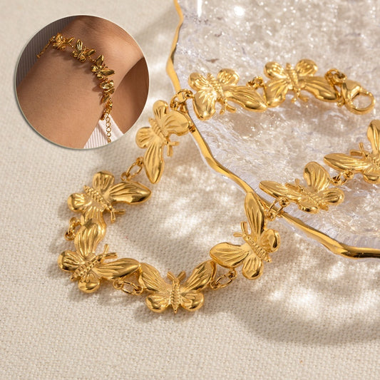 Butterfly Dainty Bracelet (18K Gold Plated)